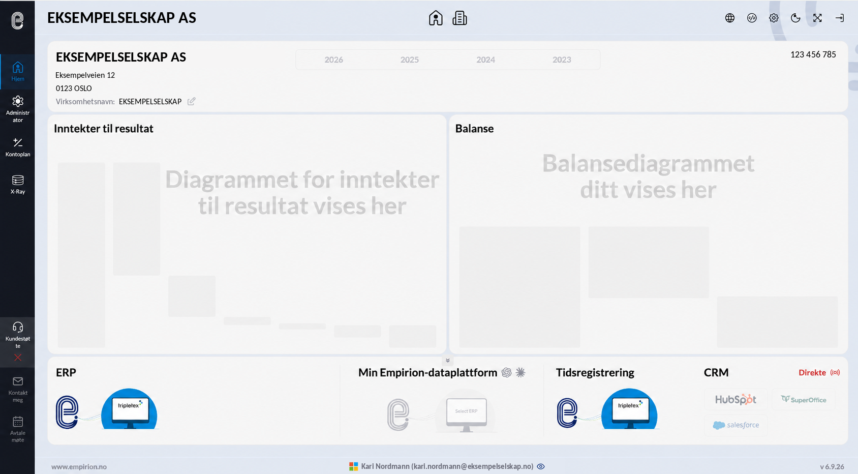 Startsiden med tomme diagrammer og statusen Klargjør mens oppsettet fortsatt pågår